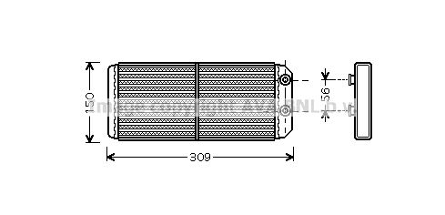 AVA QUALITY COOLING Теплообменник, отопление салона AU6180